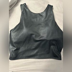 Athleta conscious crop bra top black shimmer size S